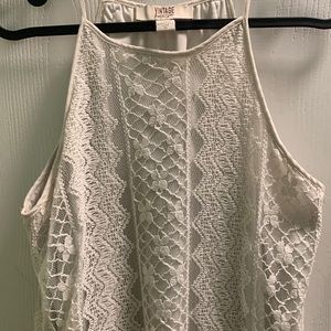 Laced Peplum Tank Top